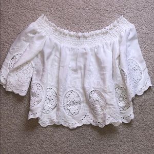 White Off The Shoulder Blouse